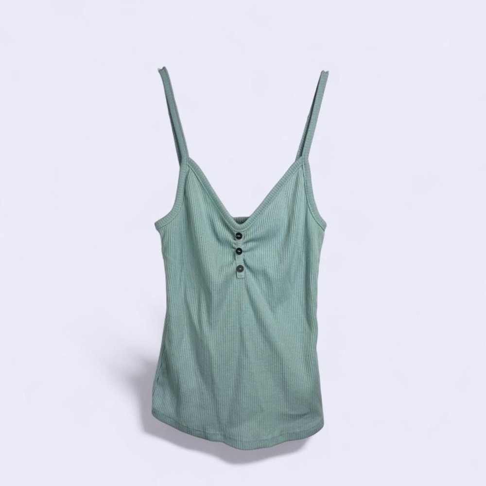 Rue21 Ribbed Mint Green Button Front Cami Top – Medium